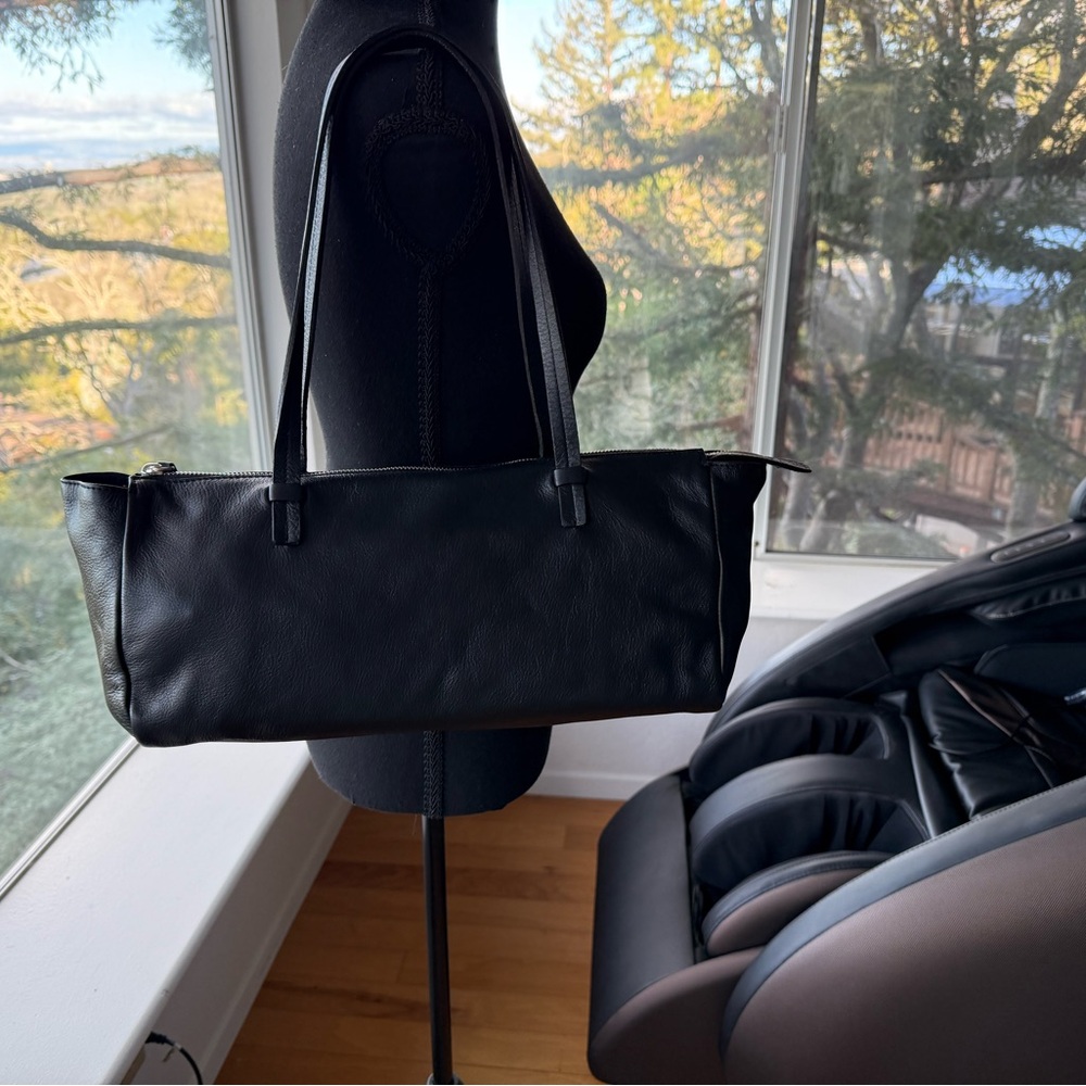 NWT Calpa Barcelona Artisan Black Soft Leather Shoulder Bag Made in Spain